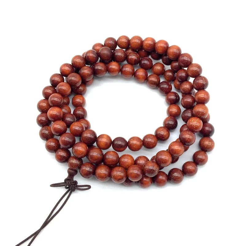 Bracelet en bois de santal, chapelet perles en bois naturel, lisse rond, 8mm, bon pour le bricolage, Bracelet de Yoga, bijoux Chakra, vente en gros