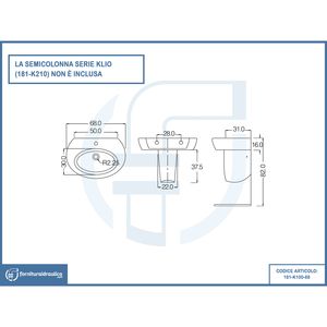 Lavabo Moderno Klio con Finitura Opaca in Cemento e Pietra per Casa, Hotel e Uso Artistico - Product Image 2