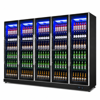 Jinfugui Porte en verre commerciale Double température Affichage des boissons Refroidisseur 450L vertical Boisson Réfrigérateur