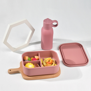 Fiambrera Bento portátil de silicona a prueba de fugas, botella de agua y contenedor de comida para llevar cómodamente su comida - Product Image 4