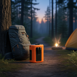 Ventilador portátil con clip para cintura, 5 velocidades, manos libres, funciona con pilas, para camping, viajes, trabajo, color naranja - Product Image 2