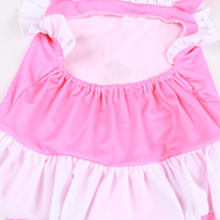 Maillot de bain une pièce rose doux pour bébé et jeune fille, avec volants au cou et nœud papillon, sans manches
