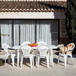 Set di 6 Sedie Cancun Contemporanee, Design Funzionale e Confortevole, Sedie Impilabili per Giardini, Terrazze ed Eventi - Product Image 6