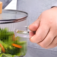 Marmite à soupe moderne en verre borosilicate transparent, casserole côtelée résistante à la chaleur pour cuisinière à gaz, 1600 ml, pour la cuisine