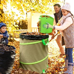Sac de collecte de feuilles ondulées, pliable, pour le jardin et la pelouse, sac de collecte des déchets - Product Image 1
