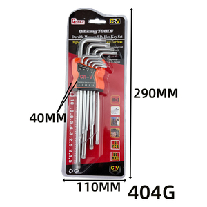 Jeu de clés hexagonales Torx métriques, 9 pièces, kit de clés Allen à bras long Crv pour machines, meubles, réparation de vélos, outils de bricolage - Product Image 3