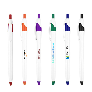 Wholesale Plastic Promotional Ballpoint <strong>Pens</strong> Custom Logo UV Printing <strong>Multiple</strong> <strong>Colors</strong> 1.0mm Black Ink for Business Office Use - Product Image 2