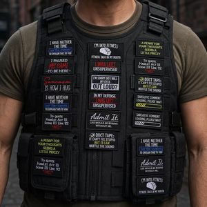 Prêts à expédier : Patchs brodés thermocollants robustes, noirs, rectangulaires, avec lettrage, à thème <span class=keywords><strong>citation</strong></span> sarcastique, <span class=keywords><strong>moral</strong></span> ou meme humoristique, style tactique - Product Image 3