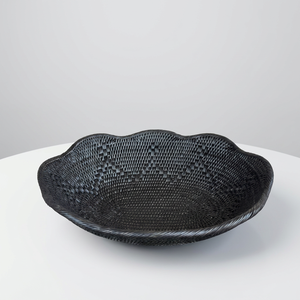 Meilleures ventes en Indonésie, assiette de service en bois noir faite à la main, écologique, de qualité alimentaire, design bohème, motif uni - Product Image 1