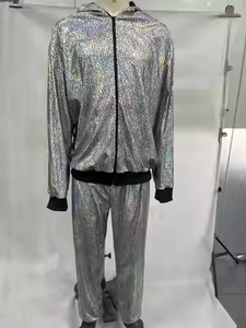 Survêtements holographiques réfléchissants en polyester pour hommes – Tenue de festival, vêtements de fête scintillants, costume de Mardi Gras, soirée <span class=keywords><strong>disco</strong></span> TV - Product Image 6
