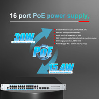 Switch Industrial Administrado de 16 Puertos PoE, 8 Puertos SFP, 4 Puertos Combinados, Enrutamiento Estático, Red en Anillo ERPS, Instalación en Rack 1U