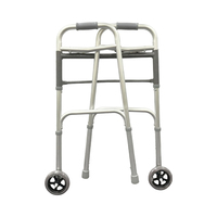 Cadre de marche pliant en aluminium marcheur argenté à roues avant mobile pour adultes âgés