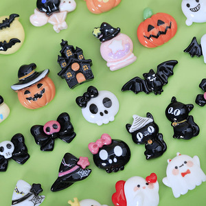 DIY resina Halloween caja del teléfono basura agujero zapatos zapato hebilla accesorios adornos cabeza cuerda dibujos animados pequeño fantasma de Halloween - Product Image 5