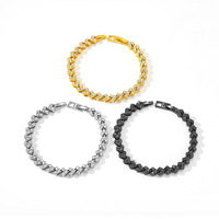 Nouvelle Chaîne Unisexe Créative en Alliage de Zinc, Tendance Européenne et Américaine, en Forme de Cœur, à Trois Diamants, Double Fermoir, Incrustée de Diamants, Style Niche