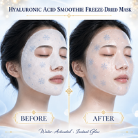 Masque facial lyophilisé à marque privée, acide hyaluronique, collagène, peptide, masque réparateur apaisant et rafraîchissant pour tous types de peaux