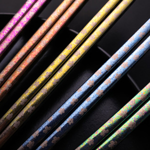 Baguettes en titane pur colorées effet cristal de glace, rondes, anti-brûlure, antidérapantes, coffret cadeau 5 paires - Product Image 4