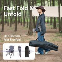 Fauteuil pliable respirant avec logo personnalisé, porte-gobelet et poche latérale pour jardin et extérieur