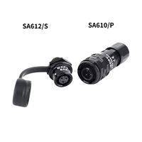 Connecteur d'Aviation Étanche IP67 WEIPU SA6, Accessoires pour Applications Énergétiques Nouvelles, PPS, Aluminium Anodisé, Laiton Doré