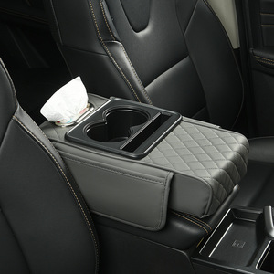 Wholesale Universal Leather <strong>Car</strong> <strong>Armrest</strong> Box Heightened Pad With Water Cup Holder Storage Box for <strong>Car</strong> - Product Image 1