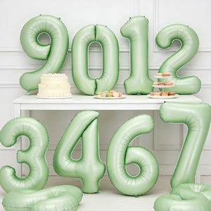 Globos de aluminio digitales verde oliva de 32/40 pulgadas, números 0 1 2 3 4 5 6 7 8 <span class=keywords><strong>9</strong></span>, decoraciones para fiestas de cumpleaños de niños y adultos, bodas, baby shower - Product Image 2