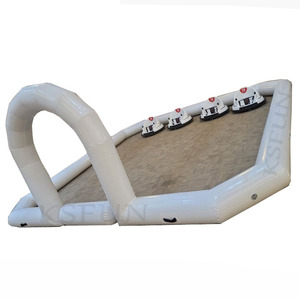 Arène gonflable commerciale en PVC blanc de 16,5 x 16,5 pieds pour voitures tamponneuses, piste de course gonflable pour voitures tamponneuses, périmètre gonflable pour enfants - Product Image 1