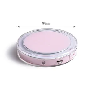 Miroirs compacts pliables portatifs cosmétiques du maquillage LED de poche avec la lumière et le chargeur
