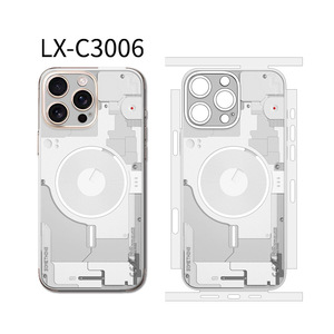LX-C3006 Transparent Phone Case For Iphone 16 Pro Max With Magnetic Ring <b>Wireless</b> Charge TPU <b>PC</b> Material - Product Image 1