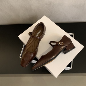 Chaussures Mary Jane françaises basses à bout couvert pour femmes, personnalisables en usine, nouvelle collection 2025, avec talon invisible - Product Image 6