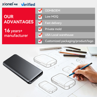 OEM 10000mAh 37Wh Batterie externe avec câbles intégrés doubles 22.5W PD QC Affichage LED Chargeur portable V0 Ignifuge PN-A10