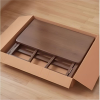 Bureau d'ordinateur pliable en bois massif, bureau gain de place, sans outil, facile à assembler