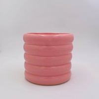 Petit pot de fleur rond en céramique boîte marron émaillée pour plantes de cactus fournitures de jardin pour usage intérieur ou extérieur