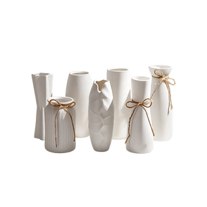 Vaso Moderno in Ceramica Bianca Minimalista <span class=keywords><strong>per</strong></span> Decorazione Casa, Centrotavola Soggiorno, Composizioni di <span class=keywords><strong>Fiori</strong></span> Secchi - Product Image 1