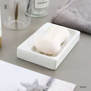 Ceramic Soap Dish Square White 13.3x8.5x2.4cm For Bathroom Use - Product Image 3