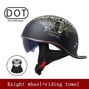 Casco de Motocicleta para Hombre y Mujer, Estilo Veraniego, Medio Casco, Diseño Retro. Casco Ligero y Portátil <span class=keywords><strong>con</strong></span> Visera Interior. - Product Image 3