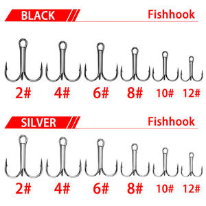 Xinyu Fishing Tackle Triple <b>Hook</b> <b>Black</b> Silver 2 4 6 8 10# Lure Fishing <b>Hooks</b> Metal Barbed Anchor <b>Hook</b> For Cross Border Tackle - Product Image 5