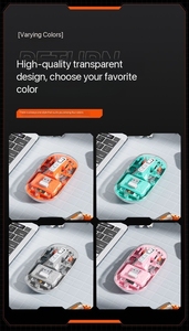 Chế độ kép Chuột quang không dây 2.4G + bt5.2 kết nối LED Backlit thuận tay phải Chuột máy tính trong suốt - Product Image 5