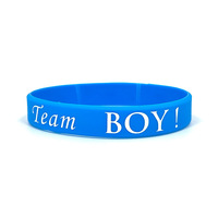 Équipe garçon fille fête en caoutchouc dragonne Bracelet en Silicone bracelets en caoutchouc aveugle fête d'anniversaire boîte sexe révéler fête personnalisée