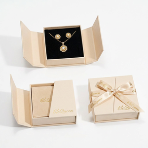New Arrival Luxury Double Expand Jewelry Box Custom Logo <b>Magnetic</b> Flip Cover for Ring Necklace <b>Earring</b> Bracelet Storage - Product Image 2