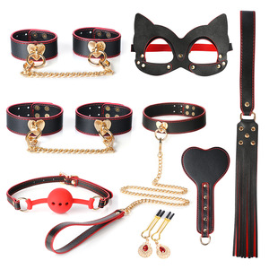 Boîte de rangement en cuir noir et rouge pour jouets sexuels SM pour adultes, ensemble d'outils de punition et de contrainte pour couples, expérience riche en <span class=keywords><strong>BDSM</strong></span>, accessoires variés - Product Image 2