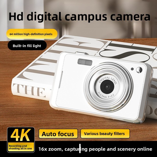 HD Digital CCD Camera, Portable Pocket Vlog Camera for Travel Shooting, Entry Level Compact Camera for Student Beginners Girls