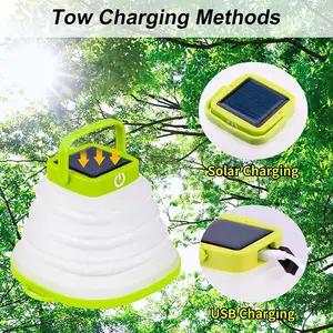 Lampe solaire de tente à batterie rechargeable USB Lanterne solaire Led Tente de camping Lampe étanche
