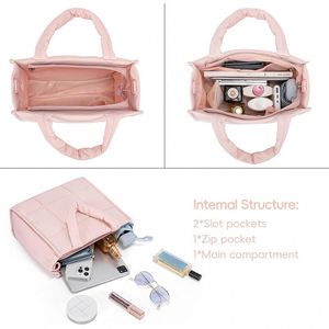 Sac bandoulière matelassé grande capacité tendance, sac à main portable style doudoune pour femme - Product Image 3