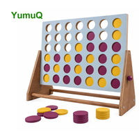 YumuQ Connect Four in a Row Jumbo 4 to Score Jeu de plein air en bois pour pelouse et jardin avec sac de transport portable Fabricant