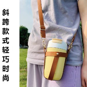 ปลอกหุ้มแก้วน้ำแบบสายสะพายหนัง PU สำหรับขวดน้ำขนาด 500 มล. และ 350 มล. - Product Image 3