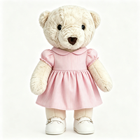 Adorable Ours en Peluche Crème avec Robe Courte Élégante – Jouet en Peluche Charmant