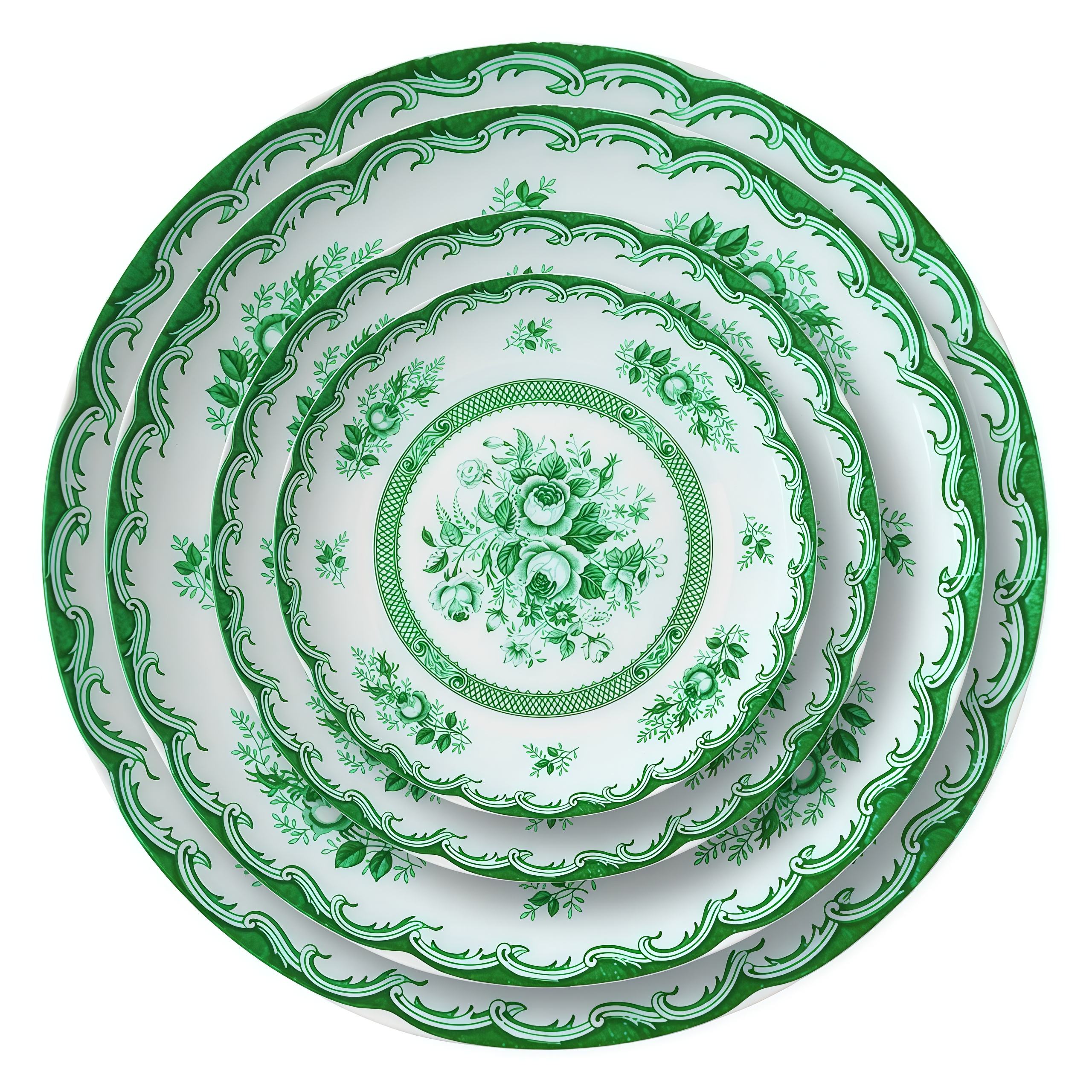 Assiette Florale Verte