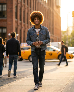 Perruque <span class=keywords><strong>Afro</strong></span> Courte Bouclée pour <span class=keywords><strong>Homme</strong></span>, Fibre Haute Température, Dentelle Transparente Réglable, Sans Colle, Perruque en Maille à Boutons pour l'Europe et l'Amérique - Product Image 2