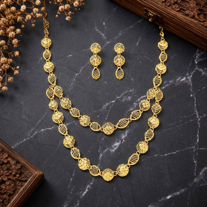 สร้อยคอทองชุบแบบสั้น ดีไซน์ตุรกี ทอง 14K 18K 24K ไมครอน ขายส่ง สไตล์ดูไบ สร้อยคอแฟชั่นงานแต่งงานแบบดั้งเดิม - Product Image 4