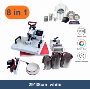 <span class=keywords><strong>Presse</strong></span> <span class=keywords><strong>à</strong></span> sublimation tout-en-un 8 en 1, machine de <span class=keywords><strong>presse</strong></span> <span class=keywords><strong>à</strong></span> <span class=keywords><strong>chaud</strong></span> blanche 12x15" (29*38cm) pour T-shirts, mugs, sublimation, vente en gros, direct usine - Product Image 1