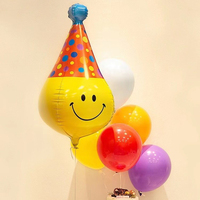 Ballons en aluminium 4D Smile pour l'anniversaire des enfants, décoration de fête de Noël
